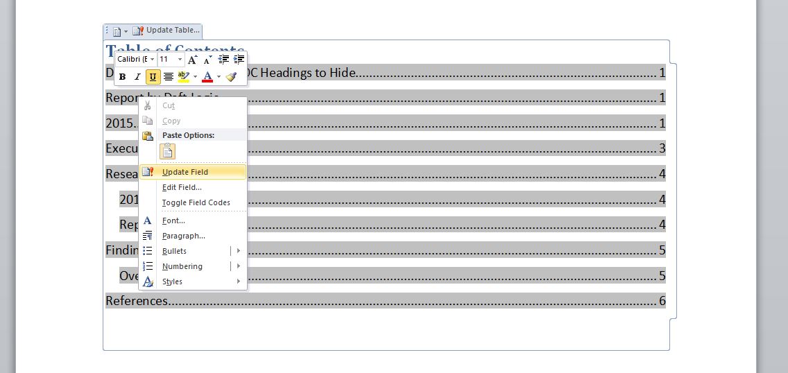 TOC Issue Step 6